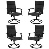 Tangkula Padded Patio Swivel Chairs Set of 4/2 Heavy Duty Metal Frame Rocker Chair