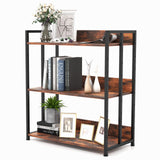 Tangkula 3 Tier Industrial Book Shelf with Adjustable Shelves and Metal Frame