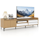 TV Stand for TVs up to 80 Inch Mid Century Modern Entertainment Center with Storage Cabinet
