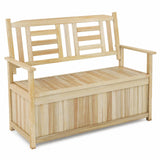 Tangkula 49 Gallon Outdoor Wood Storage box with Seating