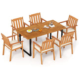 Tangkula 7 Pieces Patio Dining Table Set
