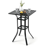 Tangkula 25" Outdoor Square Bar Table with 1.57" Umbrella Hole