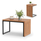 Tangkual 2-in-1 Patio Acacia Wood Side Table for Backyard (1/2)