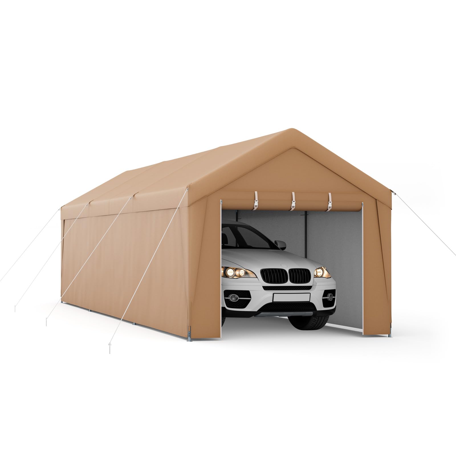 tent in garage Tangkula 10x20 ft Heavy-Duty Carport, Portable Garage Tent with Galvanized Steel Frame