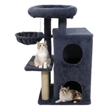 Tangkula 33.5 Inch Cute Cat Tower with 2-Tier Large Condo