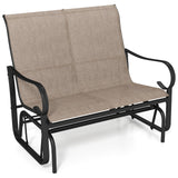 Tangkula 2-Person Outdoor Glider Bench with High Backrest