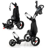 Tangkula Electric Foldable 3 Wheels Golf Cart with Adjustable Handle & 9 Speed Settings