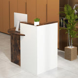 Tangkula Reception Desk, Front Counter Desk with Lockable Drawer & Adjustable Shelf