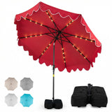 Tangkula 9 FT Solar Patio Umbrella with 32 LED Lights