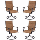 Tangkula Padded Patio Swivel Chairs Set of 4/2 Heavy Duty Metal Frame Rocker Chair