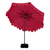 Tangkula 10 FT Outdoor Patio Umbrella with Solar LED Lights and Weighted Base-Beige