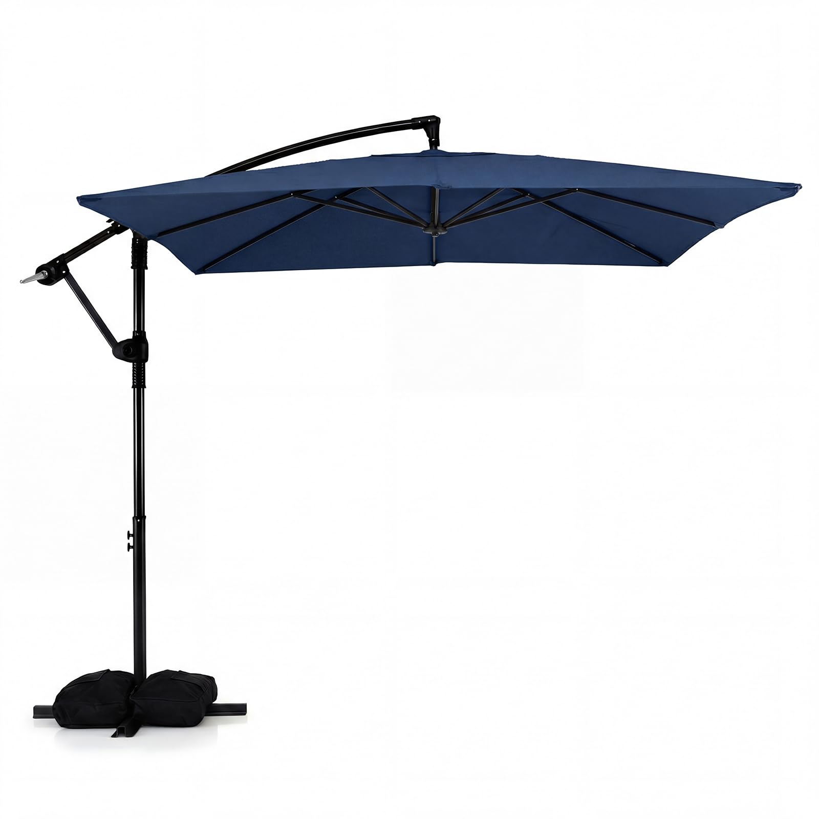 Tangkula 8x8 ft Patio Umbrella with Base Included, Navy