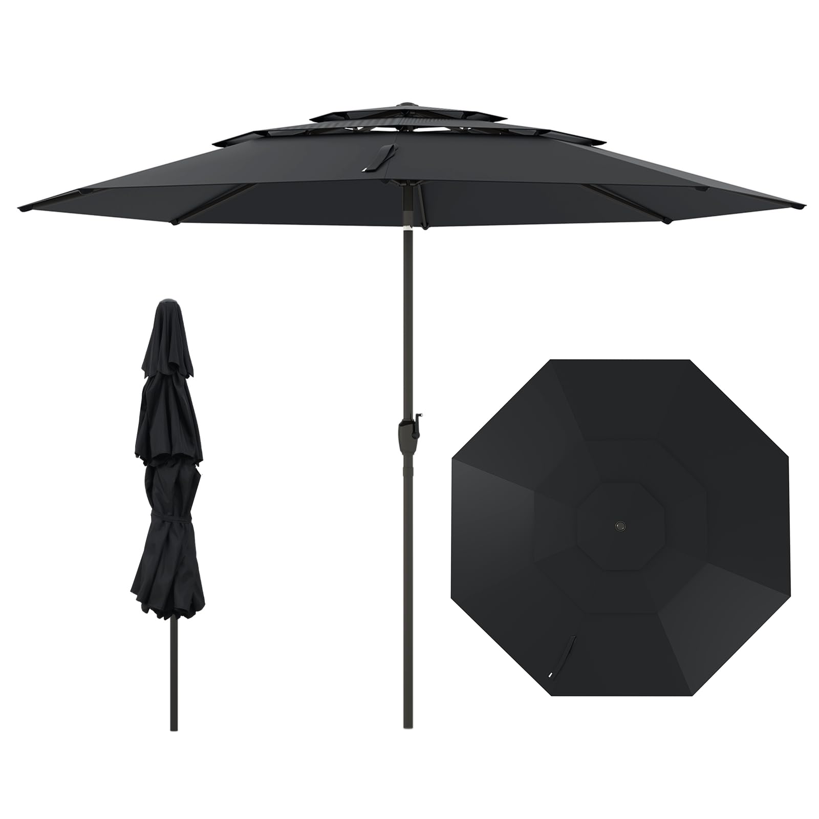 Tangkula 10ft Patio Umbrella, Black Tangkula 10ft Patio Umbrella, Black