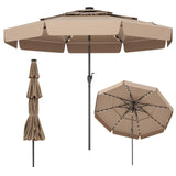 Tangkula 3 Tiers Scalloped Outdoor Table Market Umbrella with 32 LED Lights