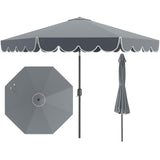Tangkula  2 Tiers Scalloped Outdoor Table Market Umbrella with Tilt Adjustment