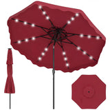 Tangkula 9.5/10.5 FT Solar Patio Umbrella with 24 LED Lights