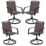 Tangkula Outdoor Swivel Chairs Set with High Back