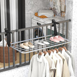 Tangkula Portable Clothes Drying Rack Aluminum Towel Rack with Adjustable and Foldable Brackets