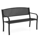 Tangkula Metal Outdoor Park Bench for Porch