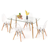 Tangkula 5 Pieces Dining Room Table Set, Modern Table & Chair Set for 4