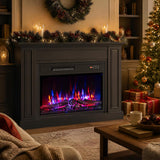 Tangkula 23 Inch Recessed Electric Fireplace with Remote