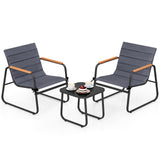 Tangkula 3 Pieces Patio Bistro Set Outdoor Fabric Conversation Set