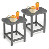 Weather Resistant Adirondack Table, Grey, Set of 2 - Tangkula