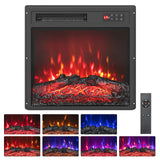 Tangkula 18 Inch Electric Fireplace Heater with 7-Color Dimmable Flame
