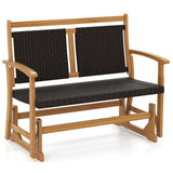 Tangkula Outdoor Rocking Armchair with Curved Armrests for Porch