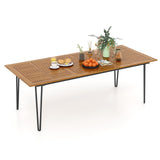 Tangkula 86.5-Inch Patio Dining Table, Indoor & Outdoor Dining Table w/Umbrella Hole for Patio Yard Deck, for 8 People