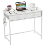Tangkula Computer Desk with 2 Storage Drawers & 4 Hooks