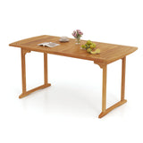Tangkula Outdoor Dining Table w/Umbrella Hole 4-6 People