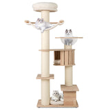 Tangkula Multi Layer Wood Cat Tower with Scratching Posts