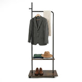 Tangkula Freestanding Wooden Garment Rack with Wheels