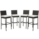 Tangkula Set of 2 Patio Wicker Barstools, Outdoor Bar Height Chair