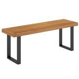 Tangkula 48" Long Patio Dining Bench w/Metal Legs