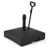 TANGKULA Mobile Patio Umbrella Base, 132LBS Capacity Water & Sand Fillable Market Table Umbrella Stand w/ 3 Wheels