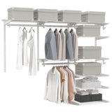 Tangkula 4 to 6 FT Custom Closet Organizer System Kit, Wall-Mounted Storage Organizer with Wire Shelving and Hanging Rods
