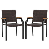 Tangkula Stackable Patio Wicker Dining Chairs Set of 2/4