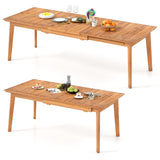 Tangkula Patio Extendable Dining Table for 6-8 People