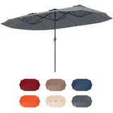 Tangkula 15.5 FT Extra-Large Patio Umbrella w/LED Solar Lights