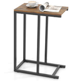 Tangkula C-Shaped End Table Slide Under Couch TV Tray