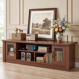 Tangkula 63" Wooden Farmhouse TV Stand for 70" TVs