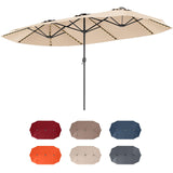 Tangkula 15.5 FT Extra-Large Patio Umbrella w/LED Solar Lights