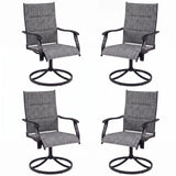 Tangkula Padded Patio Swivel Chairs Set of 4/2 Heavy Duty Metal Frame Rocker Chair