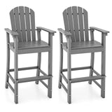 Tangkula Outdoor Tall Adirondack Chair 30 Inches Seat Height, HDPE Bar Height Patio Chair with High Backrest