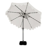 Tangkula 10 FT Outdoor Patio Umbrella with Solar LED Lights and Weighted Base-Beige