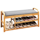 Tangkula 3 Tier Sturdy Shoe Rack with Flip Top Storage Space and Padded Cushion