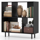 Tangkula 4 Cubby Open Bookcase