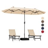 Tangkula 13FT Double-sided Patio Umbrella, Extra Large Twin Table Umbrella with Crank Handle